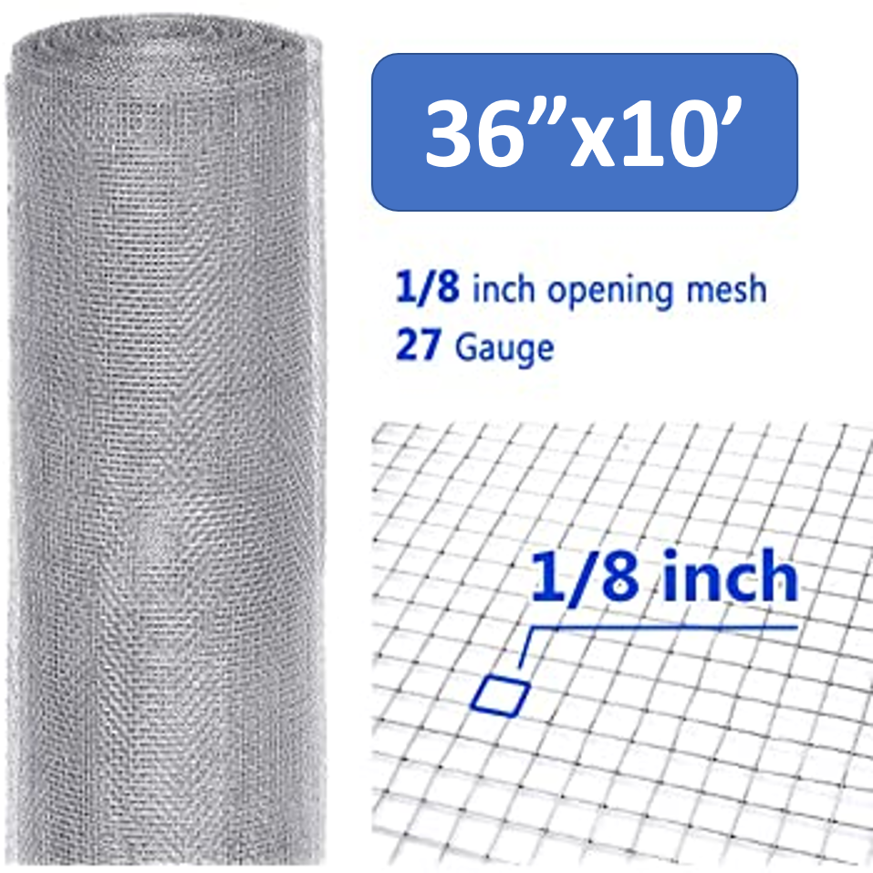 Hardware Cloth 36" x 10' Maple Bend Bee Supply 9316706862